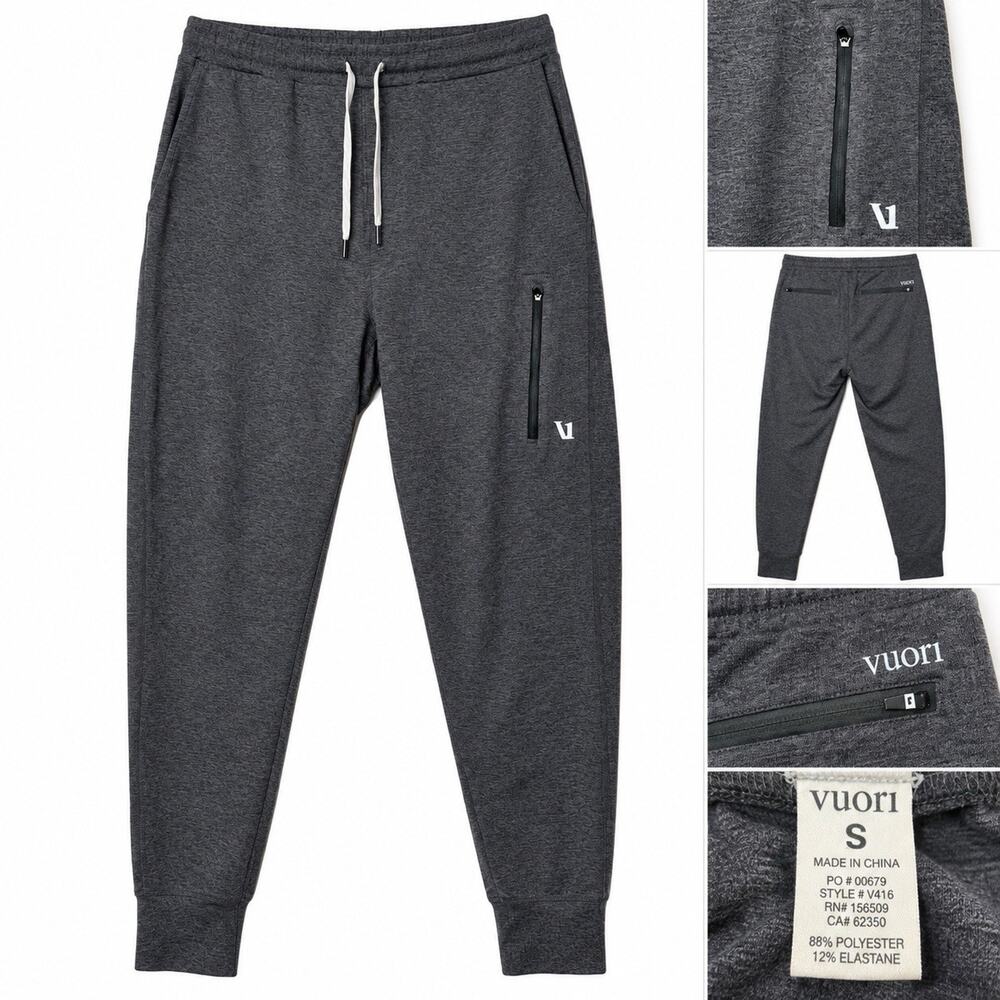 Vuori Sunday Performance Joggers S Charcoal Gray Athletic Pants Sweatpants Pants